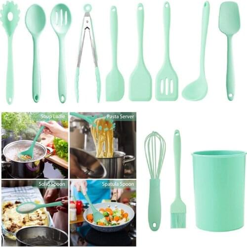 12pcs Silicone Kitchen Gadget Device Accessories Sets Kitchenware Non-Stick Cooking Utensils Baking Tools With Storage Box