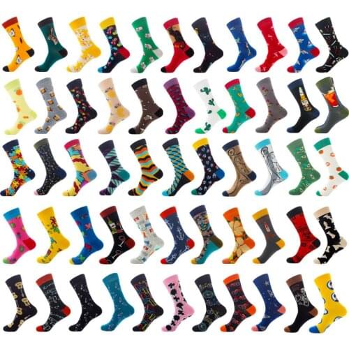 New 2019 Colorful Cotton Womens Long Socks Harajuku Hip hop Funny Dog Beer Cool Dress Socks for Male Wedding Christmas Gift