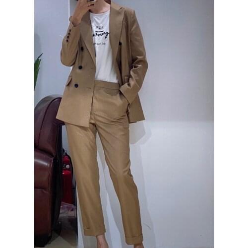Spring 2021 new wool slim waist professional suit trousers suit women