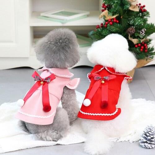 Autumn and winter Teddy small dog pet clothes autumn and winter Princess woolen skirt