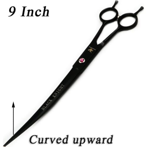 Pet Scissors 9" Black Upward Curved Pet Grooming Scissors Professional Shears Salon Barber Using Dogs & Cats