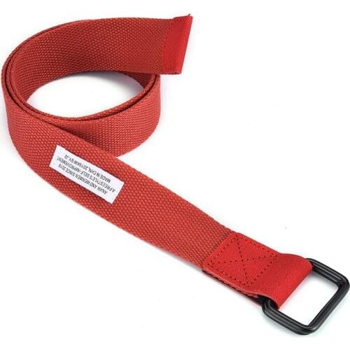 TJ-TianJun Canvas Belt Black Electric Fusion Double Ring Buckle Waistband For Students Young Men and Women Outdoo rleisure Girdl