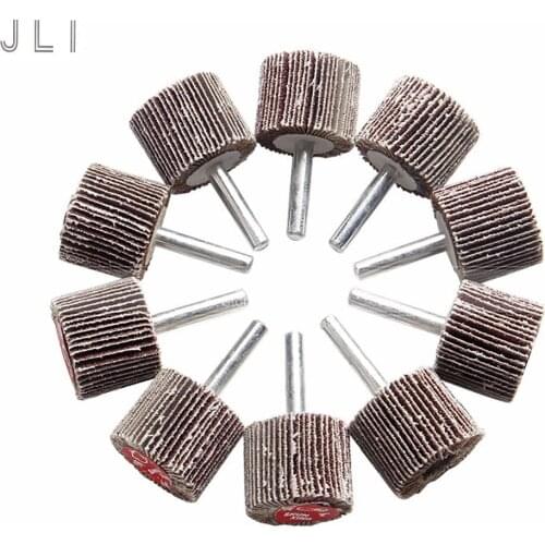 JLI 10 Pcs/Set 55*30mm Sandpaper Grinding Wheel Mini Drill Accessories Rotary Electric Abrasive Polishing For Woodworking Tools