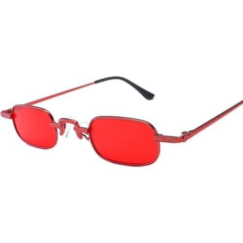 TEENYOUN Full alloy frame rectangular small sunglasses men women UV400 retro metal vintage brand design eyewear sun glasses