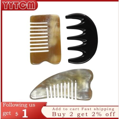 Tontin 100% Yellow Ox Horn Beauty Scraping Guasha Scalp Massage Comb gua sha scraper board for paint removal head massage