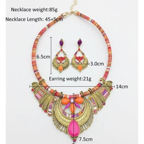 Vintage Jewelry Fashion Bohemian Style Necklace Earrings Set Fashion Jewelry Set SET210008