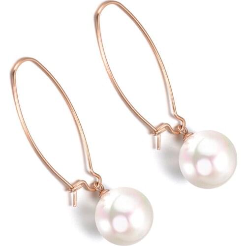 Stainless Steel Paper pin Simulated Pearl Earrings For Women Jewelry Bijoux Brincos Pendientes Mujer Fashion JE18054