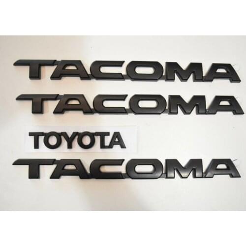 4 x For Tacoma Tag MATTE Black Door Fender Emblem Decal Badge Nameplate