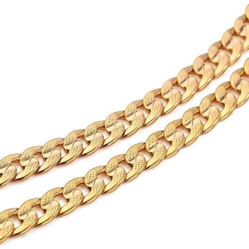 Classics Men Solid Gold GF Cuban Link Chain Real Plated Curb Necklace Not satisfied, 7 days no reason to refund