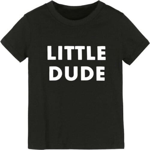Little Dude print Kids tshirt Boy Girl t shirt For Children Toddler Clothes Funny Tumblr Top Tees Drop Ship CZ-33