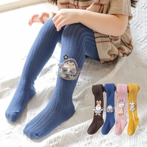 Baby girls lovely three-dimensional cartoon tights cute animal striped child kids tights new fashion cotton children pantyhose