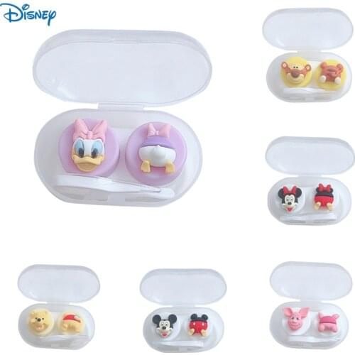 Disney Mickey Minnie Cosmetic Contact Lens Box Cartoon Cute Character Three-dimensional Decorative Contact Lens Companion Box