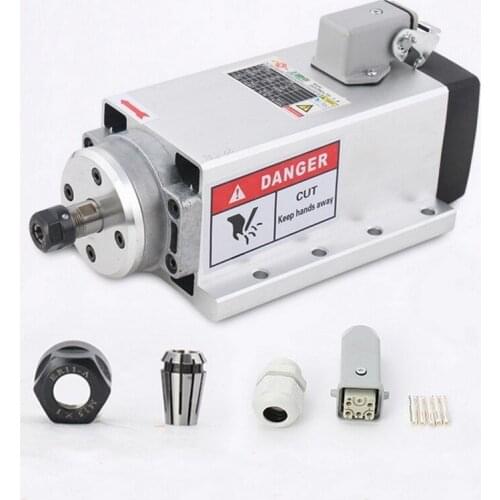 1.5KW ER11 220V 24000RPM Spindle Motor Air Cooled 4pcs Ceramic Bearings High Precision for CNC Engraving Router Woodworking