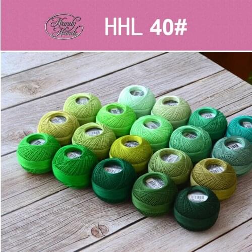 HHL cotton lace line Woven Crochet hook /Shuttle thread NO.40 green series 25g/roll 274meters thickness 0.3-0.4mm
