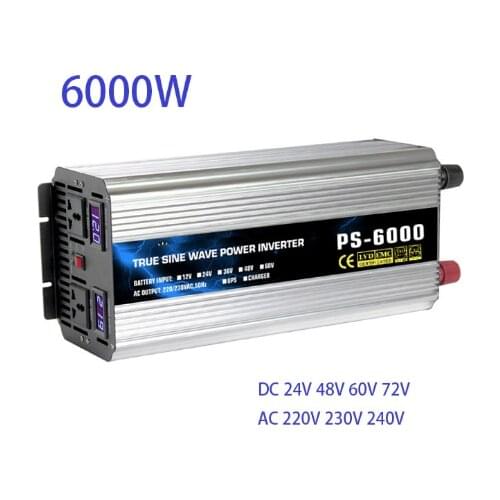 Pure Sine Wave Power inverte 6000W DC12/24/48/60/72V to AC220/230/240V 50HZ60HZ off grid inverter with ac charger UPS function