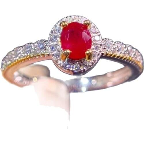 KJJEAXCMY fine jewelry 925 sterling silver inlaid natural ruby new ring lovely girls ring support test