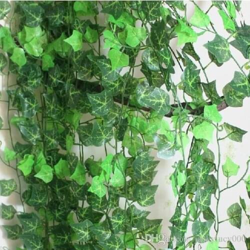 Fashion Home Wall Decor Wall Hanging Plant Vine Artificial Silk Climbing Ivy Rattan Wedding Christmas Garlands Ornament Supplies