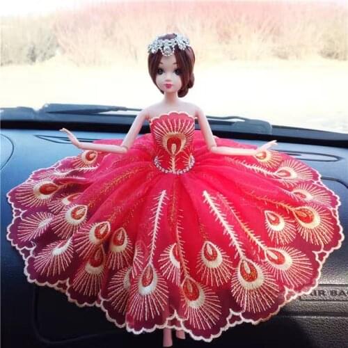 Girl Gift Doll+Dress Red Bride Wedding Party Gown Fashion Outfit Clothing Accessories For Kurhn Barbi 022010