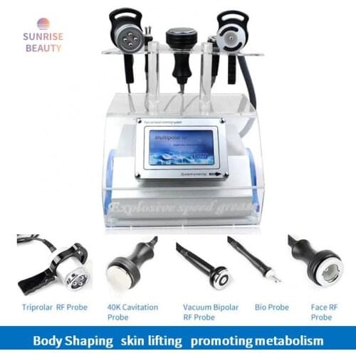 Portable 40K Cavitation Vacuum Multipolar Body Slimming Weight Loss Smooth wrinkles Machine