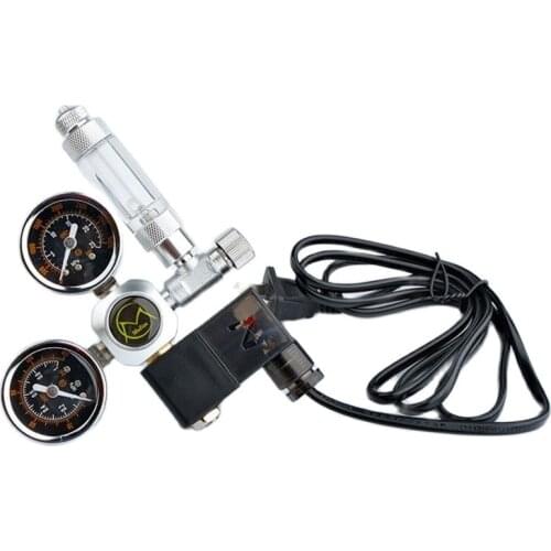 Aquarium System Dual Gauge CO2 Pressure Regulator Bubble Counter Solenoid Valve 220V Aquarium Bubble Counter CO2 Control