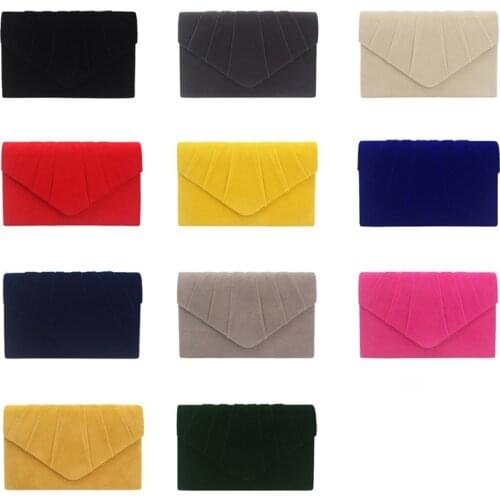 Clutch Bag Women Envelope Evening Party Prom Smart Ladies Suede Velvet Leather