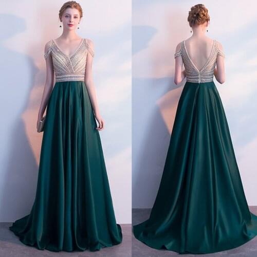 Beauty-Emily Elegant High-end Formal Evening Dresses Long For Woman 2020 Handmade Luxury Beading Prom Gowns vestidos de fiesta
