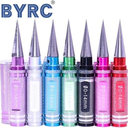 1pcs Tapper Hexagon Handle Reamer Drill Pagoda Hole White Steel Bearing Steering Carrier Disassembly 0-14MM for RC Car Tool