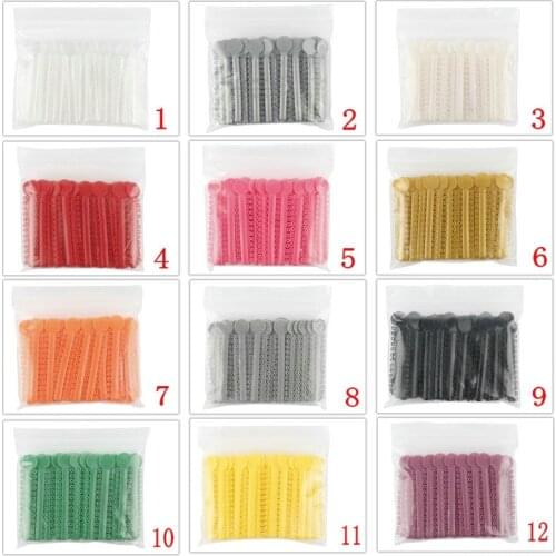 1Pack 40 Sticks Dental Ligature Ties Orthodontics Elastic Plastic Bands Dental Teeth Burnishing Tool 1#-12