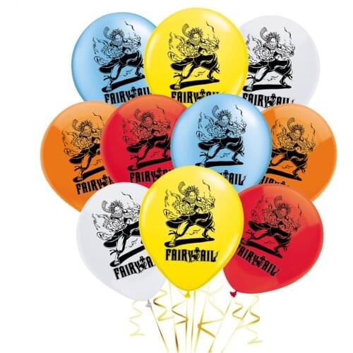 10pcs/lot 12inch Fairy Tail Latex Balloons For Birthday Party Children Toys Cartoon Fire Hero Boys Comics Balloon Decorations
