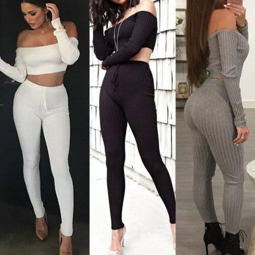 2 pcs/set Jacquard Weave Women Sport Suit Gym Workout Clothes Long Sleeve Strapless Fitness Crop Top Leggings Yoga Set