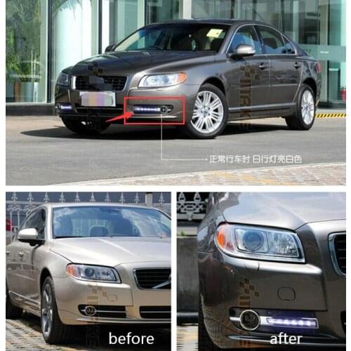 2 pcs car styling for Volvo S80 2009 - 2013 LED Day light DRL Daytime driving Running Lights Daylight cover yellow turn signal