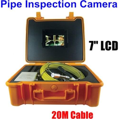 20m Cable Underwater Video Duct Pipe Inspection Camera with 12Pcs White LED Lights Sewer Camera 7 Inch LCD Monitor