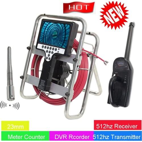20M waterproof meter counter DVR Drain Sewer Inspection Video Camera video Endoscope camera Borescope camera with 512hz receiver