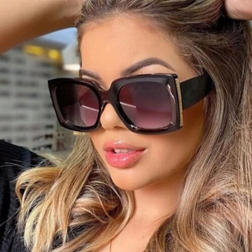2021 Sunglasses For Women Men Fashion Oversize Square Sun Glasses Lunette Femme Gafas Brand Design Female Luxury Eyewear