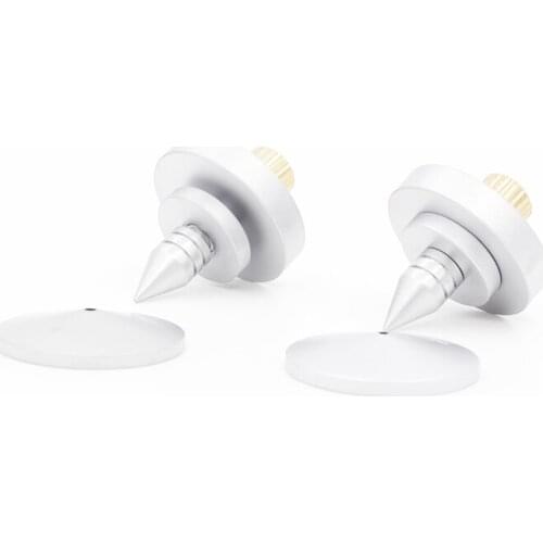 4pcs Silver Speaker Spike Isolation Feet Brass Cone Turntable Amplifier Hi Fi