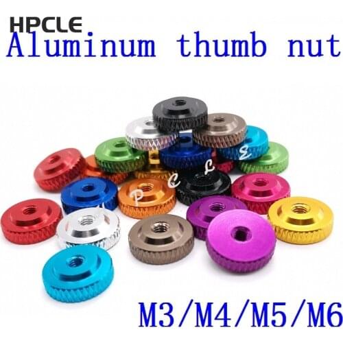 10pcs/lot M3 M4 m5 m6 Knurled Thumb Nut w/ Collar Screw Spacer Washer Aluminum Alloy Multicolor For FPV RC Model Toys