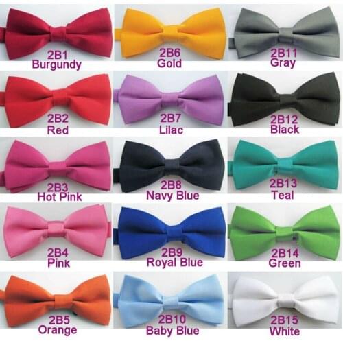 50pcs of Solid Color Butterflys Tuxedo Classic Bowtie Fashion Neckwear Adjustable Unisex Mens adult Bow Tie Polyester Pre-Tied