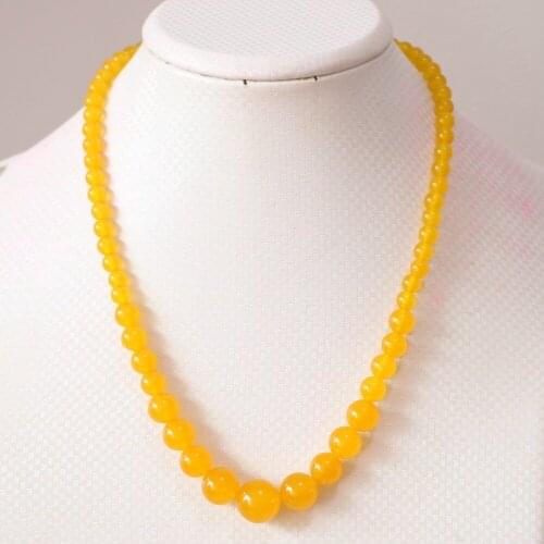 6 style multicolor natural stone chalcedony jades 6-14mm round beads tower chain choker necklace women high grade jewels 18"B624