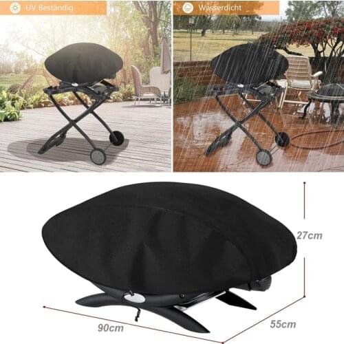 600D Oxford Cloth BBQ Grill Cover Waterproof Dustproof For Weber Q200/2000 Series Barbecue Grill Protective Covers 90x55x27cm