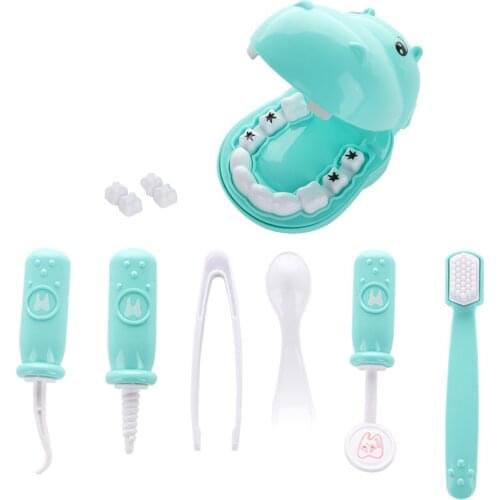 9 Pcs Kids Pretend Play Dentist Toys Set Children Role Play Puzzle Toy