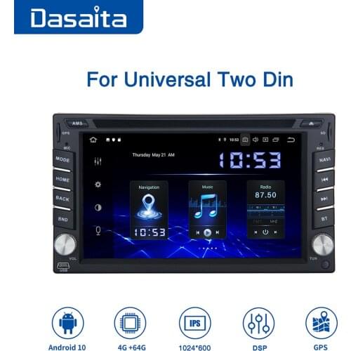 Dasaita Android 10.0 6.2" Car Radio Multimedia Video Player Navigation GPS Android 2din for 2 Din universal autoradio 2000-2020