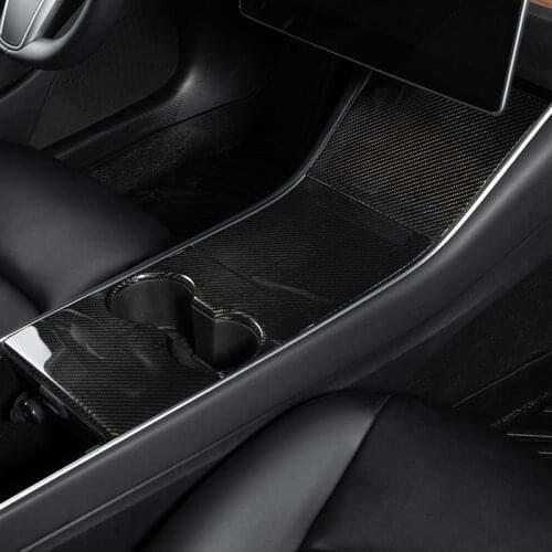 Model3 Car Center Console Protective For Tesla Model 3 2020 Accessory Real Carbon Fiber Interior Accessories Model Three New