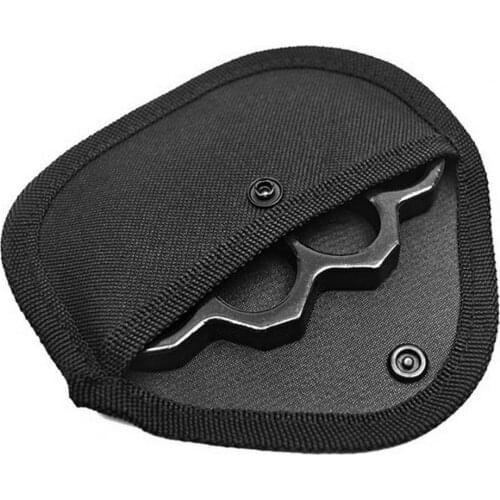 Black 3Pcs Useful Handheld Mini Finger Knuckle Bag Nylon Knuckle Pouch Button Closure for Outdoor