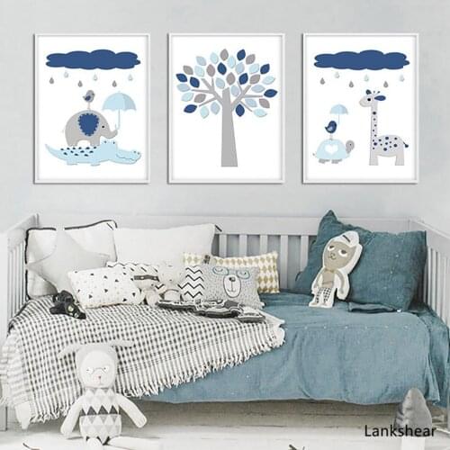 Home Decor Canvas Painting Nordic Simple Cartoon Animal Fresh HD Pictures Wall Art Prints Modular Poster For Living Room