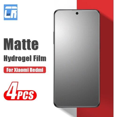4Pcs No Fingerprint Matte Hydrogel Film For Xiaomi Poco X3 NFC F3 M3 X3 Pro F1 Mix 4 3 Redmi Note 10 9 8 7 Pro Screen Protector