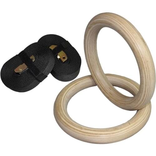 Gym Wooden Rings for Playground Wood Birch Gymnastics Rings