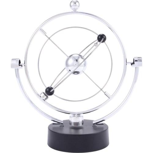 Perpetual Motion Desk Sculpture Toy - Kinetic Art Galaxy Planet Balance Mobile - Magnetic Executive Office Home Decor Tabletop T