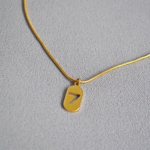Korean-Style Exquisite Digital Small 7 Square Pendant Simple All-match Necklace for Women
