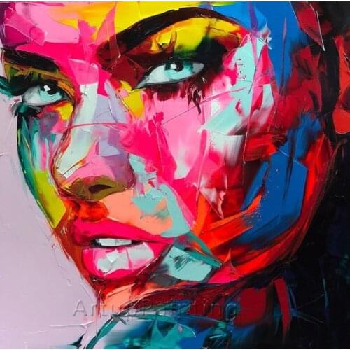 Francoise Nielly Palette knife hand painted portrait Face canvas oil painting acrylic wallArt picture for living room home decor