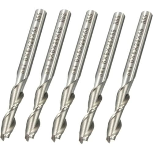 6mm 2 Flute HSS & Aluminium End Mill Cutter CNC Bit Extended Incisive Strong And Durable Hot Sale 6x6x24x68mm Milling Cutter Bit